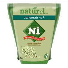 N1 - Комкующийся древесный (гималайский кедр) наполнитель Naturel "Зеленый чай" 4,5л