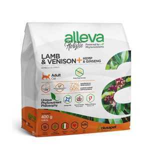Alleva Holistic - Корм для кошек с ягненком и олениной, коноплей и женьшенем 