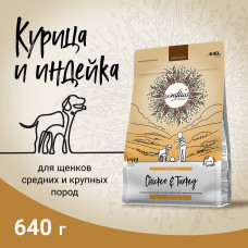 CRAFTIA NATURA - Корм для щенков средних и крупных пород из курицы и индейки