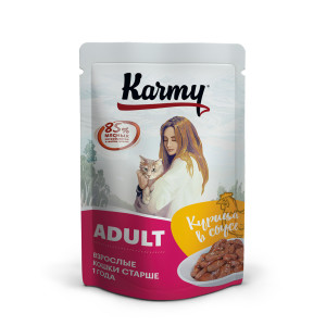 Karmy - паучи для кошек с курицей в соусе старше 1 года