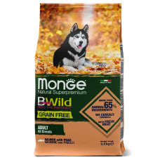 Monge - Корм для собак всех пород, из лосося и гороха, беззерновой (dog bwild grain free)