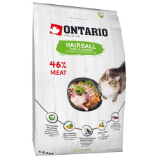 Ontario - Корм для кошек вывод шерсти, с уткой и курицей (adult hairball)