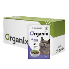 Organix - Паучи для стерилизованных кошек: курица в соусе, 25шт x 85гр