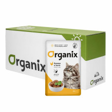 Organix - Паучи для котят, курица в желе, 24шт x 85гр