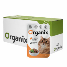 Organix - Паучи для кошек: индейка в желе, 24шт x 85гр