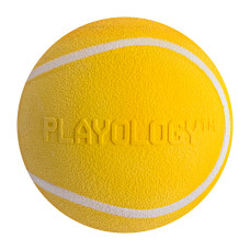 Playology - Жевательный мяч SQUEAKY CHEW BALL 6 см для собак мелких и средних пород с пищалкой и с ароматом курицы, цвет желтый