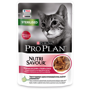 Purina Pro Plan - Паучи Кусочки в соусе для кастрированных кошек с уткой, упаковка 26шт 