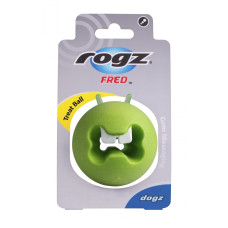 Rogz - Игрушка с отверстиями для лакомств и массажными насечками FRED средняя, лайм (FRED TREAT BALL) FR02L