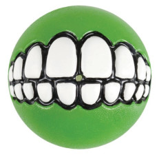 Rogz - Мяч с принтом зубы и отверстием для лакомств GRINZ средний, лайм (GRINZ BALL MEDIUM) GR02L
