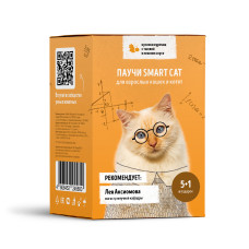 Smart Cat - Паучи для кошек и котят кусочки курочки с тыквой в нежном соусе, упаковка 5шт