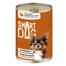 Smart Dog - Консервы для собак и щенков кусочки индейки с перепелкой в нежном соусе, упаковка 6шт x 0.85кг