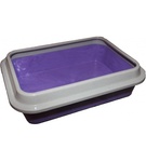 Сибирская кошка - Туалет для кошек глубокий с бортиком, 37x27x9.5 см